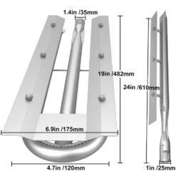 BBQ Burners Replacement Stainless Steel Burner Grill Part Kit With Air Flap Grill Burner Replacement (3-Pack) -Patio Furniture Shop vevor grill burners bxgrsq5rxma48rmt6v0 76 1000