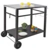 Outdoor Grill Cart With Double-Shelf BBQ Movable Food Prep Table Multi-Functional Iron Table Top -Patio Furniture Shop vevor grill carts jshwbctc85551fx8bv0 64 1000