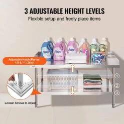 Stainless Steel Equipment Grill Stand 48 X 30 X 26 In. Stainless Table With Adjustable Undershelf Grill Stand Table -Patio Furniture Shop vevor grill carts sbsktbd4830inxaetv0 44 1000