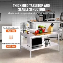 Stainless Steel Equipment Grill Stand 48 X 30 X 26 In. Stainless Table With Adjustable Undershelf Grill Stand Table -Patio Furniture Shop vevor grill carts sbsktbd4830inxaetv0 4f 1000