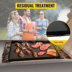 Carbon Steel Griddle 16 In. X 24 In. Griddle Flat Top Plate With Handles Rectangular Flat Top Grill With Drain Hole -Patio Furniture Shop vevor grill griddles rqsklypd16x243yz3v0 1f 1000