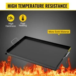 Carbon Steel Griddle 16 In. X 24 In. Griddle Flat Top Plate With Handles Rectangular Flat Top Grill With Drain Hole -Patio Furniture Shop vevor grill griddles rqsklypd16x243yz3v0 4f 1000