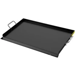 Carbon Steel Griddle 16 In. X 24 In. Griddle Flat Top Plate With Handles Rectangular Flat Top Grill With Drain Hole
