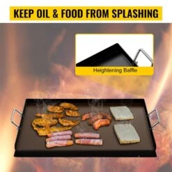 Carbon Steel Griddle 16 In. X 24 In. Griddle Flat Top Plate With Handles Rectangular Flat Top Grill With Drain Hole -Patio Furniture Shop vevor grill griddles rqsklypd16x243yz3v0 fa 1000