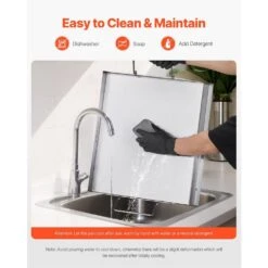 Stainless Steel Griddle 18 In. X 16 In. Universal Flat Top Rectangular Grills With 2 Handles And Grease Groove, Silver -Patio Furniture Shop vevor grill griddles skjpdjg16x18yc001v0 44 1000