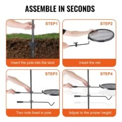 Swivel Campfire Grill Portable Camp Fire Racks 360° Adjustable Open Fire Outdoor Cooking Equipment -Patio Furniture Shop vevor grill racks lsyykjdgl1414cjxov0 44 1000