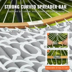 2 Person 12.3 Ft Hammock With Stand Included Double Hammock With Curved Spreader Bar And Detachable Pillow -Patio Furniture Shop vevor hammock chairs hfdchbsxhwtxfst1wv0 1f 1000