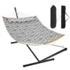 2 Person 12.3 Ft Hammock With Stand Included Double Hammock With Curved Spreader Bar And Detachable Pillow