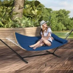 2 Person Hammock With Stand Included Double Hammock With Curved Spreader Bar And Detachable Pillow 17 2 Person Hammock With Stand Included Double Hammock With Curved Spreader Bar And Detachable Pillow -Patio Furniture Shop vevor hammock chairs hfdclscstxhx6bkwyv0 31 1000