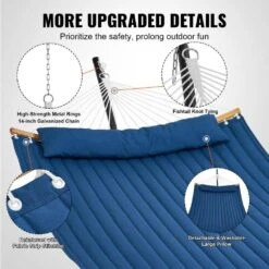 2 Person Hammock With Stand Included Double Hammock With Curved Spreader Bar And Detachable Pillow 15 2 Person Hammock With Stand Included Double Hammock With Curved Spreader Bar And Detachable Pillow -Patio Furniture Shop vevor hammock chairs hfdclscstxhx6bkwyv0 fa 1000