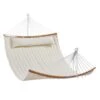 Double Quilted Fabric Hammock 12 FT Double Hammock With Curved Spreader Bars 2-Person Quilted Hammock