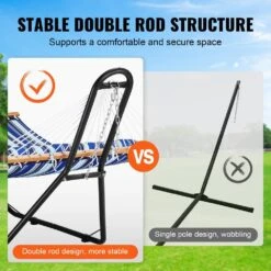 6.9-12.8 Ft. Hammock Stand Fits 2 Person Metal Hammock Stand Adjustable Heavy Duty 450 Lbs. Capacity -Patio Furniture Shop vevor hammock stands cxdcjcxjs1105ottmv0 1f 1000