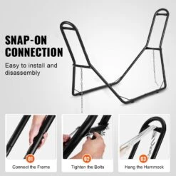 6.9-12.8 Ft. Hammock Stand Fits 2 Person Metal Hammock Stand Adjustable Heavy Duty 450 Lbs. Capacity -Patio Furniture Shop vevor hammock stands cxdcjcxjs1105ottmv0 44 1000