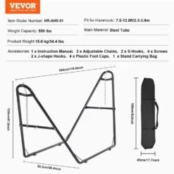 8-13 Ft. Hammock Stand Fits Universal 2-Person Metal Hammock Stand Adjustable Heavy Duty 550 Lbs. -Patio Furniture Shop vevor hammock stands cxdcjcxjs118h5rlyv0 76 1000
