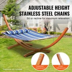 9-13 Ft. Wood Hammock Stand 166.1 L In. X 47.2 W In. X 50.3 H In. 475 Lbs. Capacity -Patio Furniture Shop vevor hammock stands xxxdcjxxxmz1y79iev0 4f 1000