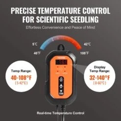 10 In. X 20.75 In. Seedling Mat With Thermostat Heat Mats (1-Pack) MET-Certified Waterproof Heating Pad -Patio Furniture Shop vevor heat mats ymjrd10x20754l51rv1 1f 1000