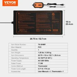 10 In. X 20.75 In. Seedling Mat With Thermostat Heat Mats (1-Pack) MET-Certified Waterproof Heating Pad -Patio Furniture Shop vevor heat mats ymjrd10x20754l51rv1 76 1000
