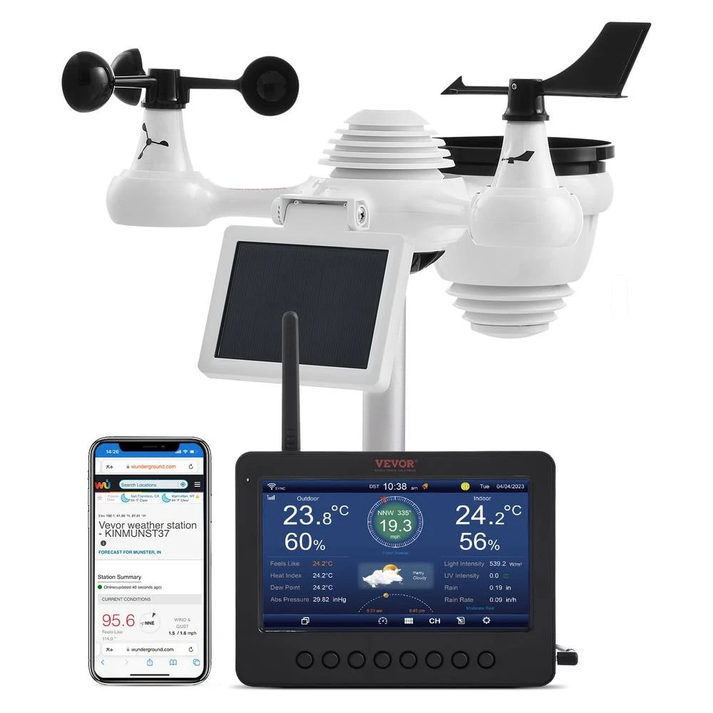 7 In. 1 Wi-Fi Weather Station 7 In. TFT Display Wireless Outdoor Sensor. Includes Temperature Humidity Wind Speed 3 7 In. 1 Wi-Fi Weather Station 7 In. TFT Display Wireless Outdoor Sensor. Includes Temperature Humidity Wind Speed