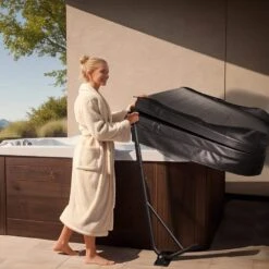 Hot Tub Cover Lift Spa Cover Lift Height Width Adjustable 1-Piece Bath Hardware Set In Black Instruction Included -Patio Furniture Shop vevor hot tub cover lifters sdslctx00000jg2d1v0 31 1000