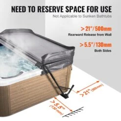 Hot Tub Cover Lift Spa Cover Lift Height Width Adjustable 1-Piece Bath Hardware Set In Black Instruction Included -Patio Furniture Shop vevor hot tub cover lifters sdslctx00000jg2d1v0 fa 1000