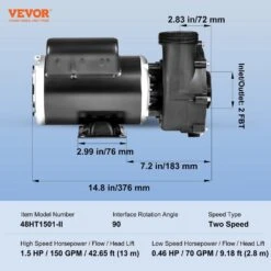 2 Speed SPA Pump 48-Frame AC 110-120 Volt Hot Tub Spa Pump 1.5 HP High Speed Or 0.46 HP Low Speed For Hot Tub UL Listed 16 2 Speed SPA Pump 48-Frame AC 110-120 Volt Hot Tub Spa Pump 1.5 HP High Speed Or 0.46 HP Low Speed For Hot Tub UL Listed -Patio Furniture Shop vevor hot tub pumps ygslbss15hp058wojv1 76 1000