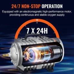 Electromagnetic Commercial Air Pump 50 Watt 1110 GPH Hydroponic Air Pump For Aquarium Fish Tank Pond&Hydroponics Systems -Patio Furniture Shop vevor hydroponic systems dcqb55w1100gzi8euv1 4f 1000