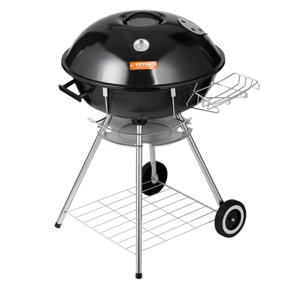22 In. Kettle Charcoal Grill Premium Kettle Grill With Wheels, Porcelain-Enameled Lid And Ash Catcher, Black 3 22 In. Kettle Charcoal Grill Premium Kettle Grill With Wheels, Porcelain-Enameled Lid And Ash Catcher, Black