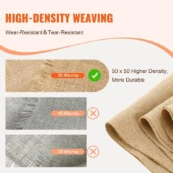 Burlap Fabric Roll, 14 In. X 150 Ft. And 50 X 50 High Density Wide Natural Burlap Fabric Rolls, Cabinet Type -Patio Furniture Shop vevor landscape fabric cmbj14inches3mbhiv0 4f 1000