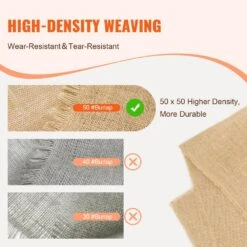 Burlap Fabric Roll, 36 In. X 150 Ft. And 50 X 50 High Density Wide Natural Burlap Fabric Rolls, Cabinet Type Accessory -Patio Furniture Shop vevor landscape fabric cmbj36inches3tqmtv0 4f 1000