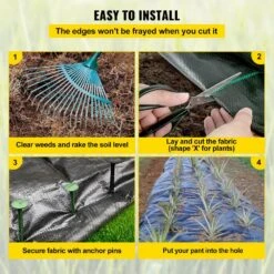 3 Ft. X 300 Ft. Weed Barrier 5.8 Oz. Heavy-Duty PP Material Weed Barrier Landscape Fabric Ground Cover For Garden, Black -Patio Furniture Shop vevor landscape fabric fcby33005 8oz8wblv0 44 1000