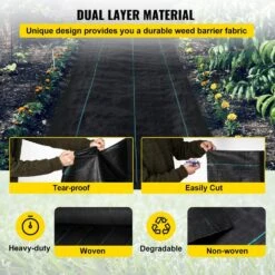 3 Ft. X 300 Ft. Weed Barrier 5.8 Oz. Heavy-Duty PP Material Weed Barrier Landscape Fabric Ground Cover For Garden, Black -Patio Furniture Shop vevor landscape fabric fcby33005 8oz8wblv0 4f 1000