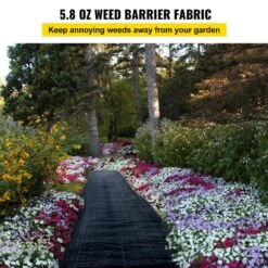 4 Ft. X 100 Ft. Black Weed Barrier Fabric 5.8 Oz. Dual Layer Degradable Heavy-Duty Weed Barrier Landscape Fabric -Patio Furniture Shop vevor landscape fabric fcby41005 8oznqayv0 c3 1000