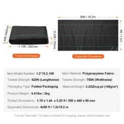 Weed Barrier Landscape Fabric 4 Ft. X 50 Ft. Heavy-Duty Garden Weed Fabric Weed Blocker Weed Mat -Patio Furniture Shop vevor landscape fabric jbxbz450ft3207lcgv0 76 1000