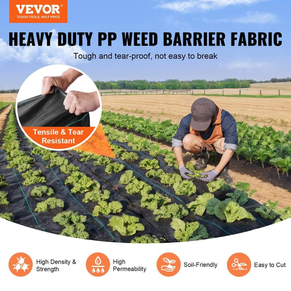 5x250 Ft. Premium Heavy-Duty Weed Barrier Landscape Fabric 5 Oz. Woven Geotextile Fabric Under Gravel High Permeability 4 5x250 Ft. Premium Heavy-Duty Weed Barrier Landscape Fabric 5 Oz. Woven Geotextile Fabric Under Gravel High Permeability - Image 2