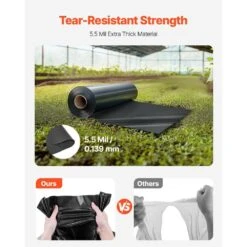 Plastic Sheeting Heavy Duty 10 X 100 Ft. 6 Mil Thick Plastic Sheeting Roll Underlayment Polyethylene Black -Patio Furniture Shop vevor landscape fabric slm10ft100ft75m0gv0 c3 1000