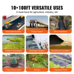Weed Barrier Fabric Non Woven Geotextile Fabric Under Gravel 10 X 100 FT 8 OZ Driveway Landscape Fabric Ground Cover -Patio Furniture Shop vevor landscape fabric wfb10100ft808q6frv0 fa 1000