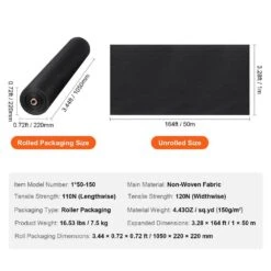 Weed Barrier Fabric, 3.28 X 164 Ft. Non Woven Geotextile Fabric, Heavy Duty Garden Underlayment 4.43 Oz. Drainage Fabric 16 Weed Barrier Fabric, 3.28 X 164 Ft. Non Woven Geotextile Fabric, Heavy Duty Garden Underlayment 4.43 Oz. Drainage Fabric -Patio Furniture Shop vevor landscape fabric wfb1m50m100gaquy7v0 76 1000