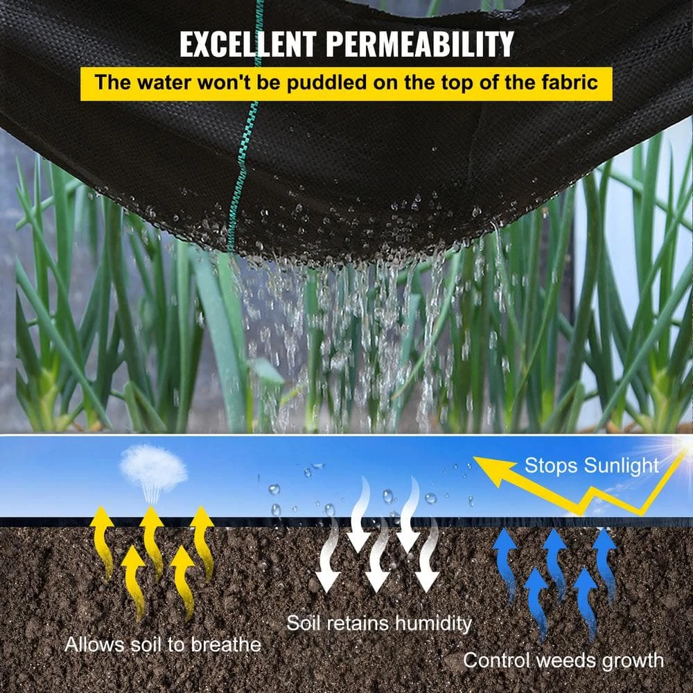 Weed Barrier Landscape Fabric 4 X 250 Ft. Geotextile Underlayment PP Woven Garden Ground Cover 5 Oz. Weed Control Fabric 6 Weed Barrier Landscape Fabric 4 X 250 Ft. Geotextile Underlayment PP Woven Garden Ground Cover 5 Oz. Weed Control Fabric - Image 4