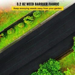 6.5 X 330 Ft. Premium Weed Barrier Fabric Heavy Duty 3.2 Oz. Woven Weed Control Fabric Geotextile Fabric -Patio Furniture Shop vevor landscape fabric zzzp6 5x330yc3 21v0 c3 1000