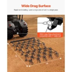 40 In. Handle Length Drag Harrow 4 Ft. X 4 Ft. Heavy-Duty Chain Harrow With 69 Teeth -Patio Furniture Shop vevor landscaping rakes lpgdk4x4ft0067aqtv0 1f 1000