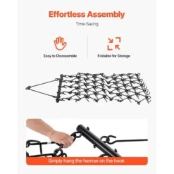 40 In. Handle Length Drag Harrow 4 Ft. X 4 Ft. Heavy-Duty Chain Harrow With 69 Teeth -Patio Furniture Shop vevor landscaping rakes lpgdk4x4ft0067aqtv0 44 1000