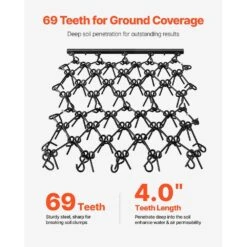 40 In. Handle Length Drag Harrow 4 Ft. X 4 Ft. Heavy-Duty Chain Harrow With 69 Teeth -Patio Furniture Shop vevor landscaping rakes lpgdk4x4ft0067aqtv0 4f 1000