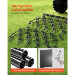 40 In. Handle Length Drag Harrow 4 Ft. X 4 Ft. Heavy-Duty Chain Harrow With 69 Teeth -Patio Furniture Shop vevor landscaping rakes lpgdk4x4ft0067aqtv0 c3 1000