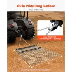 86 In. Drag Harrow 4 Ft. X 5 Ft. ATV Chain Harrow Q235 Steel UTV Tractor Attachments Field Drag Mat -Patio Furniture Shop vevor landscaping rakes lpgsk4x5ft001bju0v0 1f 1000