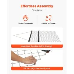 86 In. Drag Harrow 4 Ft. X 5 Ft. ATV Chain Harrow Q235 Steel UTV Tractor Attachments Field Drag Mat -Patio Furniture Shop vevor landscaping rakes lpgsk4x5ft001bju0v0 44 1000