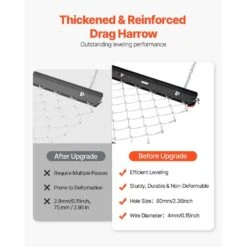 86 In. Drag Harrow 4 Ft. X 5 Ft. ATV Chain Harrow Q235 Steel UTV Tractor Attachments Field Drag Mat -Patio Furniture Shop vevor landscaping rakes lpgsk4x5ft001bju0v0 4f 1000