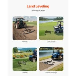 Driveway Drag, 67.7 In. Width Tow Behind Drag Harrow, Q235 Steel Driveway Grader With Adjustable Bars -Patio Furniture Shop vevor landscaping rakes qypqyp66inchec4n5v0 fa 1000