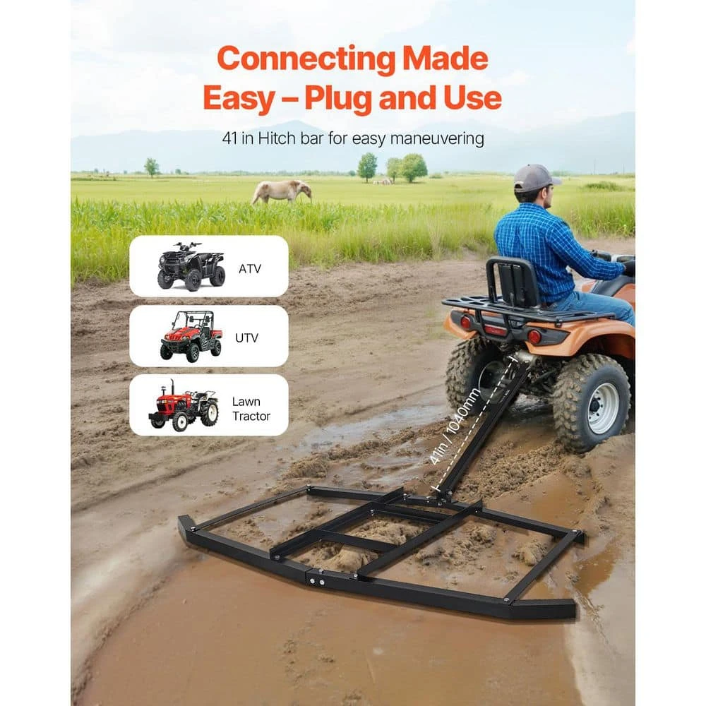 Driveway Drag 76.57 In. Width Tow Behind Drag Harrow Q235 Steel Driveway Grader With Adjustable Bars 5 Driveway Drag 76.57 In. Width Tow Behind Drag Harrow Q235 Steel Driveway Grader With Adjustable Bars - Image 3