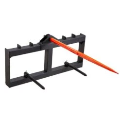 49 In. Hay Spear Bale Spears 1600 Lbs. Loading Capacity Skid Steer Loader Tractor Attachment With 2pcs 17.5 In.
