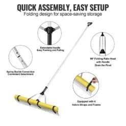 102.36 In. Landscape Rake 36 In. Head Aluminum Landscape Rak With Adjustable Extension Handle Lake Weed Rake -Patio Furniture Shop vevor landscaping rakes zclqplhj36inn5crmv0 1f 1000